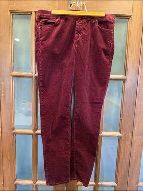 Ann Taylor Loft Velvet Jeans in Deep Burgundy